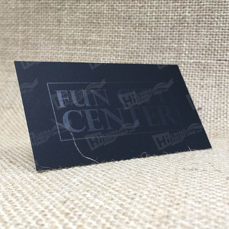 350g Black Cards With Clear Spot UV Letters Printing